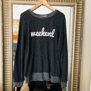 Super cozy light weight pullover with graphic